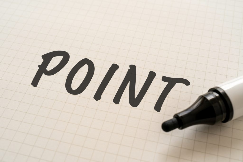 POINTとマジックで書かれた紙